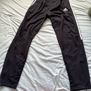 Men’s Adidas Black Athletic Pants with White Accents